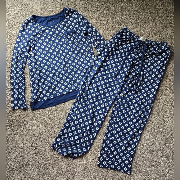 Cuddl Duds Other - Cuddle Duds Pajama Set S Blue Layers Fair Isle Long Sleeve Jogger Pants Soft